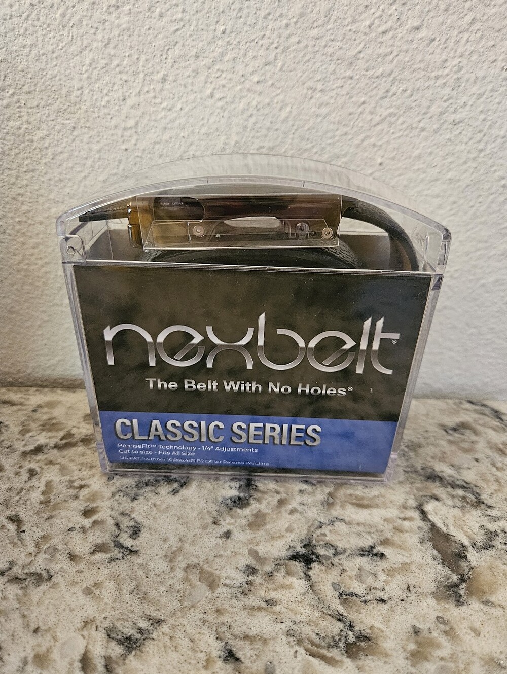 Nexbelt Navy Classic Golf Ratchet Belt Pebble Grain with Gunmetal Dress Buckle